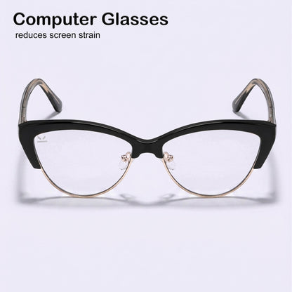 PERKEY Cat Eye Computer Glasses For Eye Protection - OPTL0014-C1