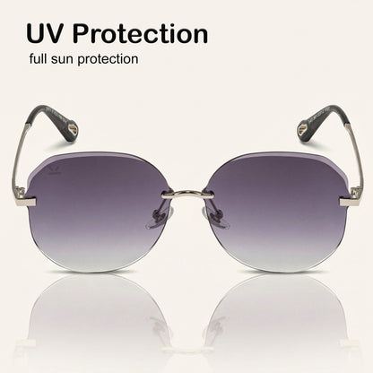 PERKEY UV Protected Stylish Rimless Sunglasses For Women - PRKY0015-C1