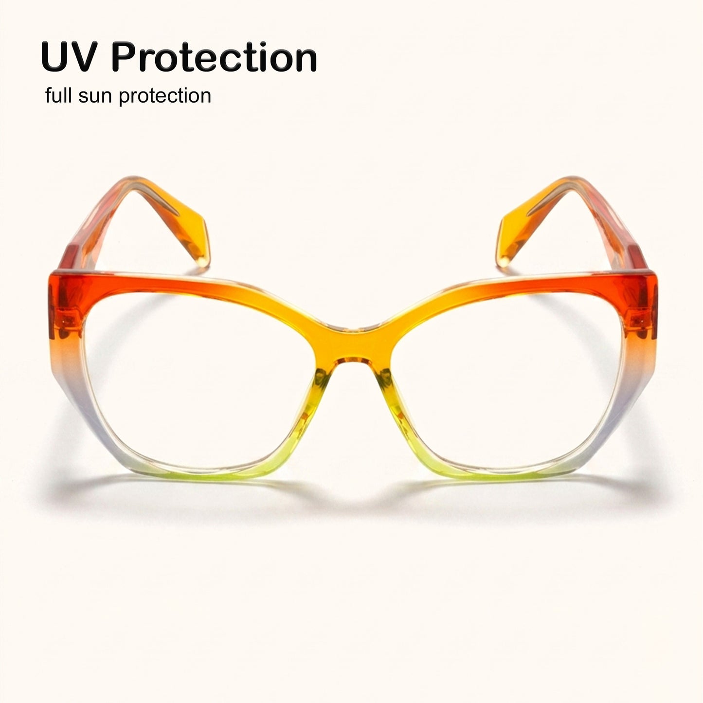 PERKEY Full Rim Cat Eye-Oversized Transparent Computer Blue Cut Spectacles Frames Men Women - OPTL0012-C5