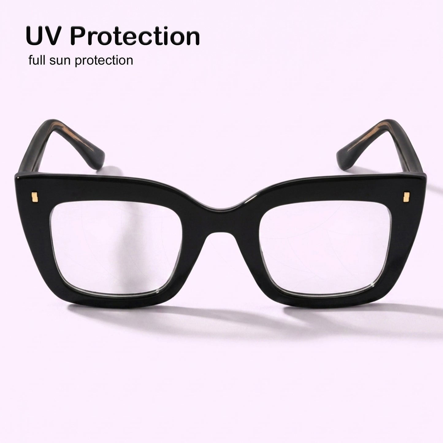 PERKEY Full Rim Retro Square Blue Light Cut & Antiglare Computer Eyeglasses For Women | Bold Style | - OPTL0016-C1