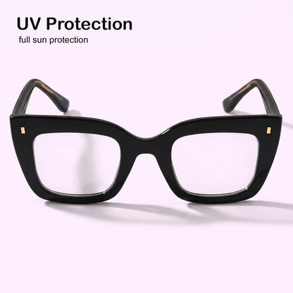 PERKEY Full Rim Retro Square Blue Light Cut & Antiglare Computer Eyeglasses For Women | Bold Style | - OPTL0016-C1