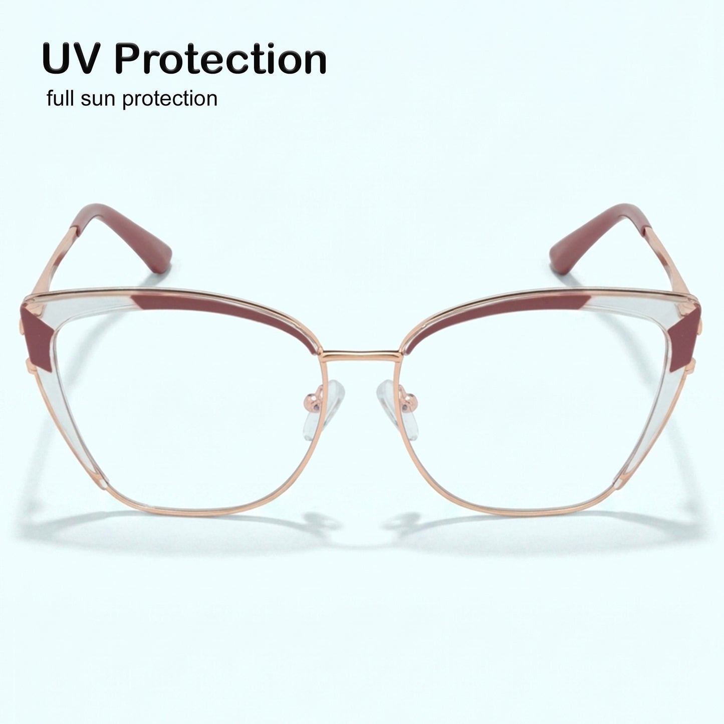 PERKEY Full Rim Cat Eye Blue Light Cut & Antiglare Computer Eyeglasses For Women | Stylish | - OPTL0018-C4