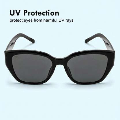 PERKEY UV Protection Retro Square Full Rim Black Sunglasses for Men & Women – PRKY0023-C1