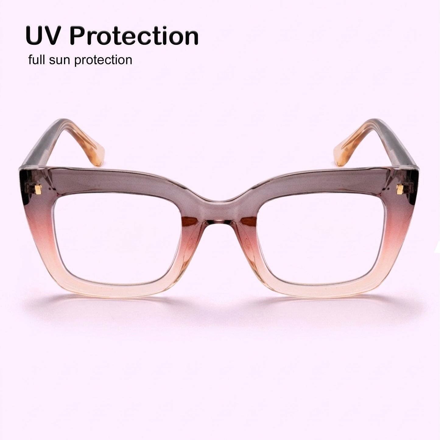 PERKEY Full Rim Retro Square Blue Light Cut & Antiglare Computer Eyeglasses For Women | Bold Style | - OPTL0016-C4