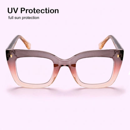 PERKEY Full Rim Retro Square Blue Light Cut & Antiglare Computer Eyeglasses For Women | Bold Style | - OPTL0016-C4