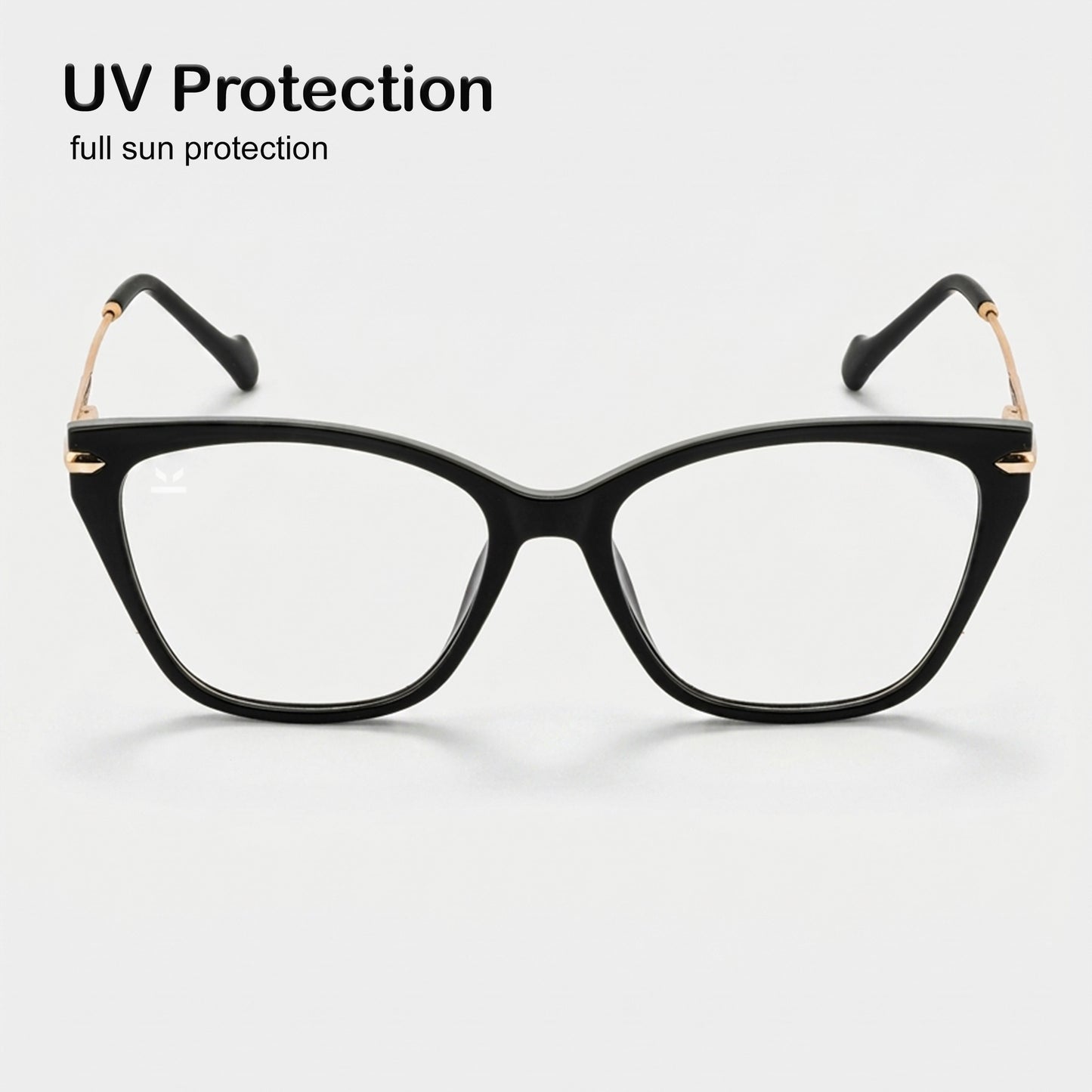 PERKEY Cat Eye Black Glossy Spectacle Frames For Women - OPTL0023-C1