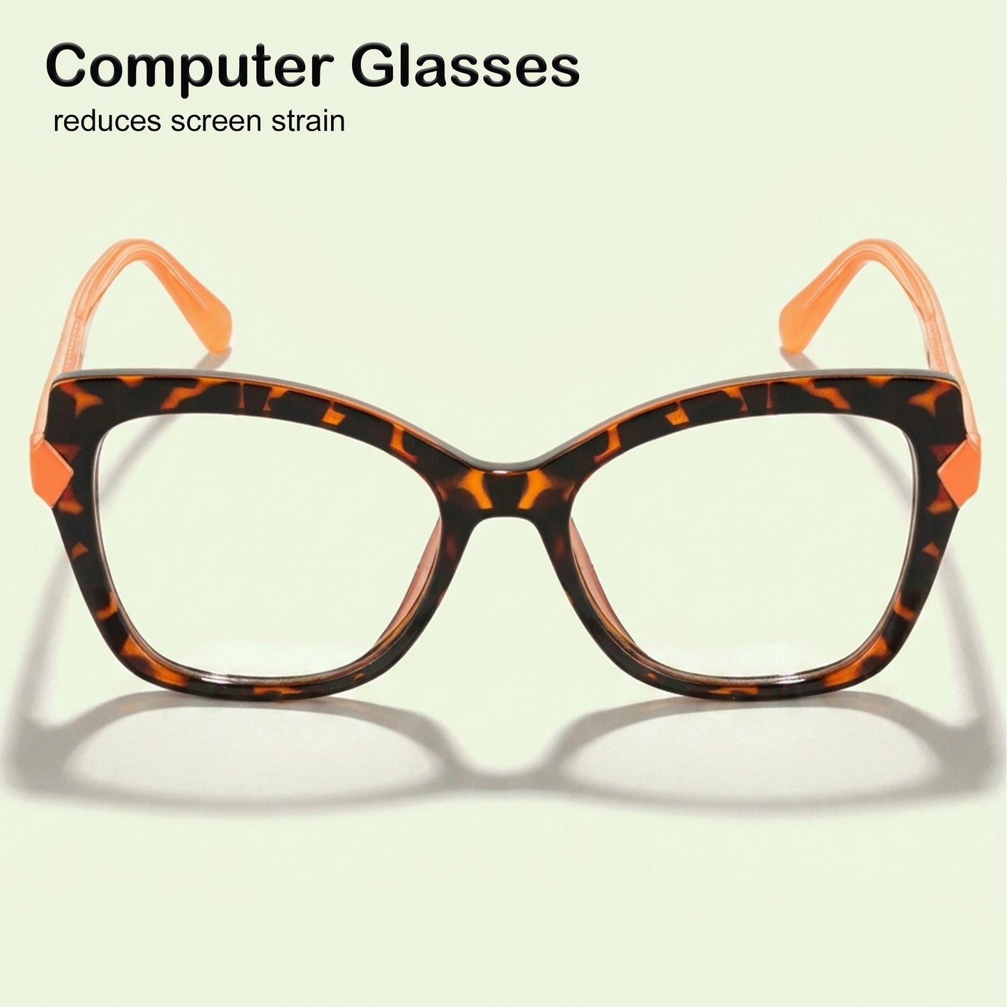 PERKEY Full Rim Cat Eye-Oversized Blue Block Spectacles Frames For Women - OPTL005-C3