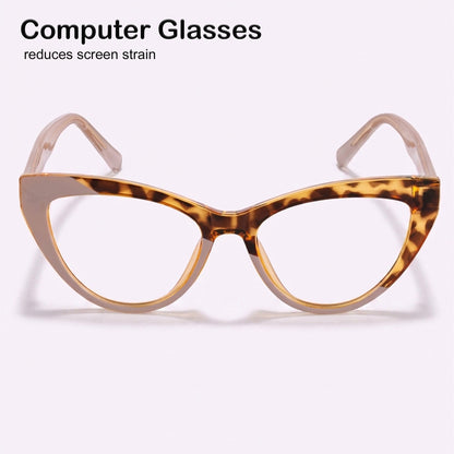 PERKEY Full Rim Cat Eye Blue Cut Frames For Women - OPTL0010-C2