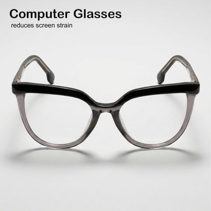 PERKEY Full Rim Oversized-Cat Eye Spectacle Frames For Women - OPTL006-C1