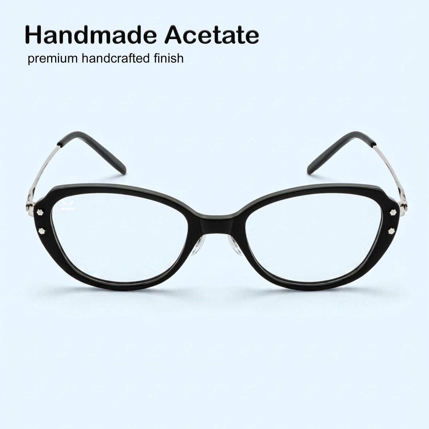 PERKEY Full Rim Oval Black Eyeglass Frame For Women  - OPTL0025-C1