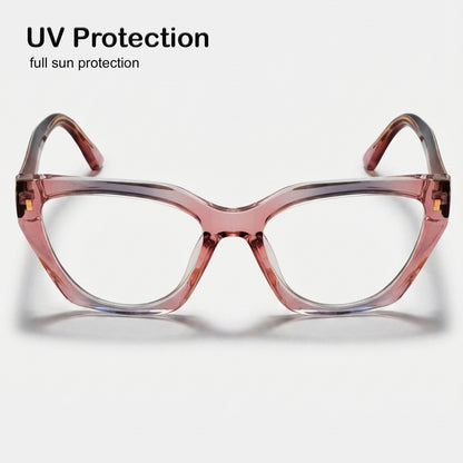 PERKEY Full Rim Cat Eye Blue Light Cut & Antiglare Computer Eyeglasses For Women | Bold Style | - OPTL0017-C3