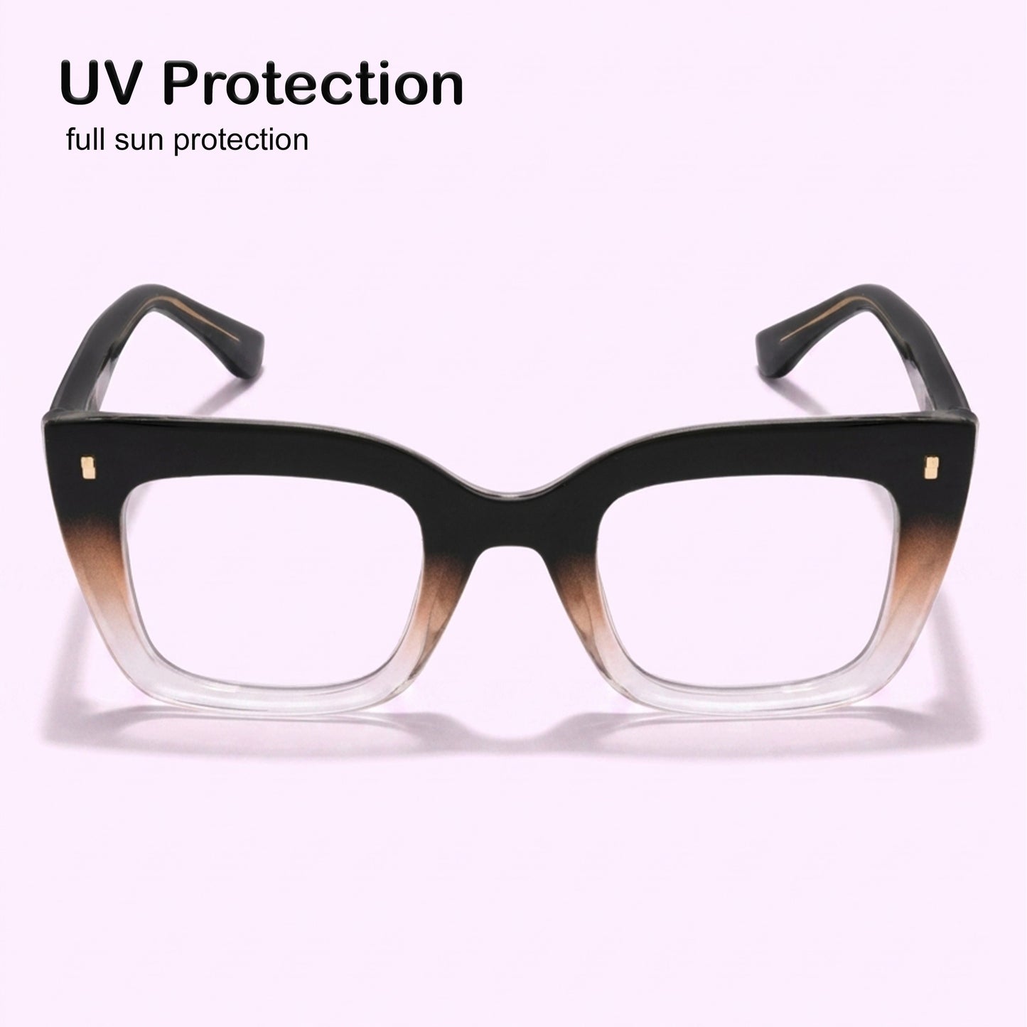 PERKEY Full Rim Retro Square Blue Light Cut & Antiglare Computer Eyeglasses For Women | Bold Style | - OPTL0016-C2