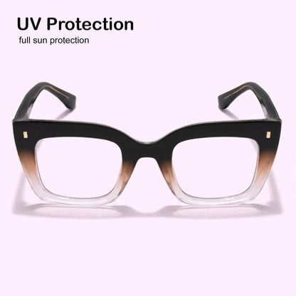 PERKEY Full Rim Retro Square Blue Light Cut & Antiglare Computer Eyeglasses For Women | Bold Style | - OPTL0016-C2