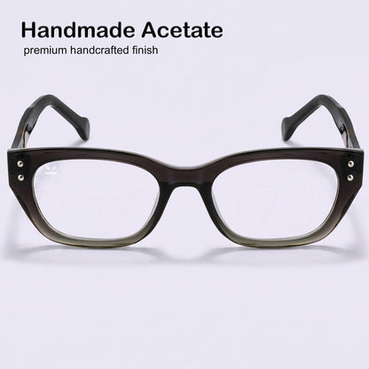 PERKEY Full Rim Soft Square Black Spectacle Frame For Women - OPTL0022-C1