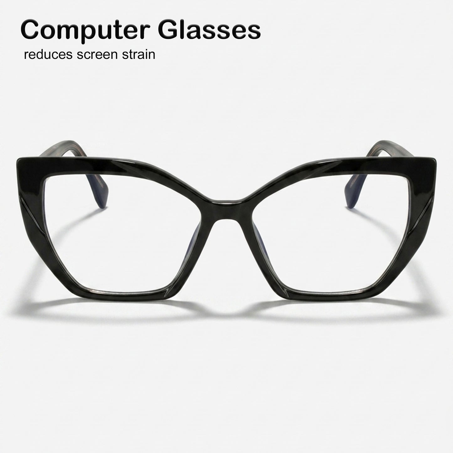 PERKEY Full Rim Square-Cat Eye Computer Glasses For Eye Protection Spectacles Frames Women - OPTL0011-C1