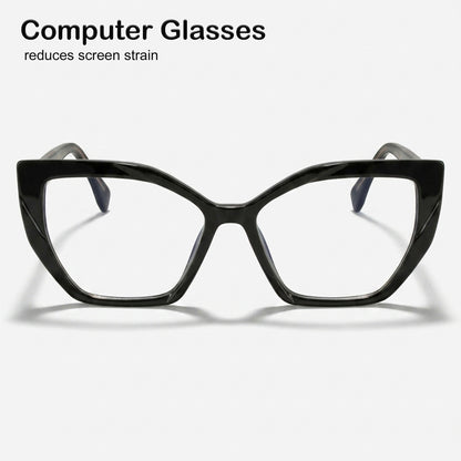 PERKEY Full Rim Square-Cat Eye Computer Glasses For Eye Protection Spectacles Frames Women - OPTL0011-C1