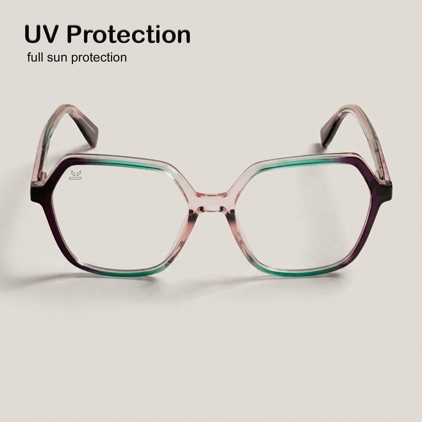PERKEY Square Full Rim Blue Cut Light Glasses for Women - OPTL0019-C2