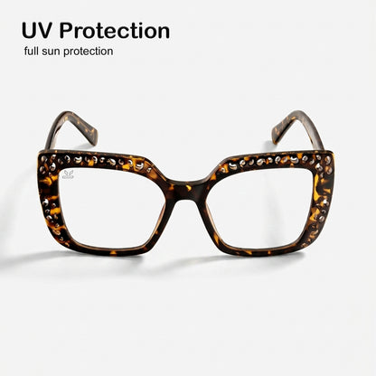 PERKEY Square Full Rim Blue Cut Light Glasses for Women - OPTL0020-C2
