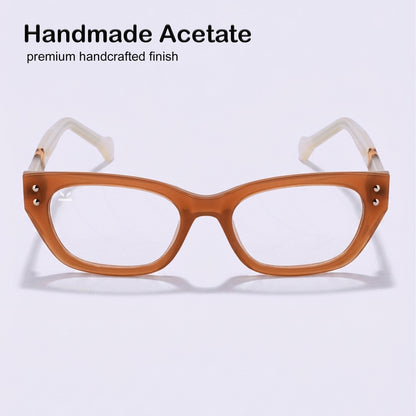 PERKEY Soft Square Glossy Pink Eyeglass Frame For Women - OPTL0022-C2