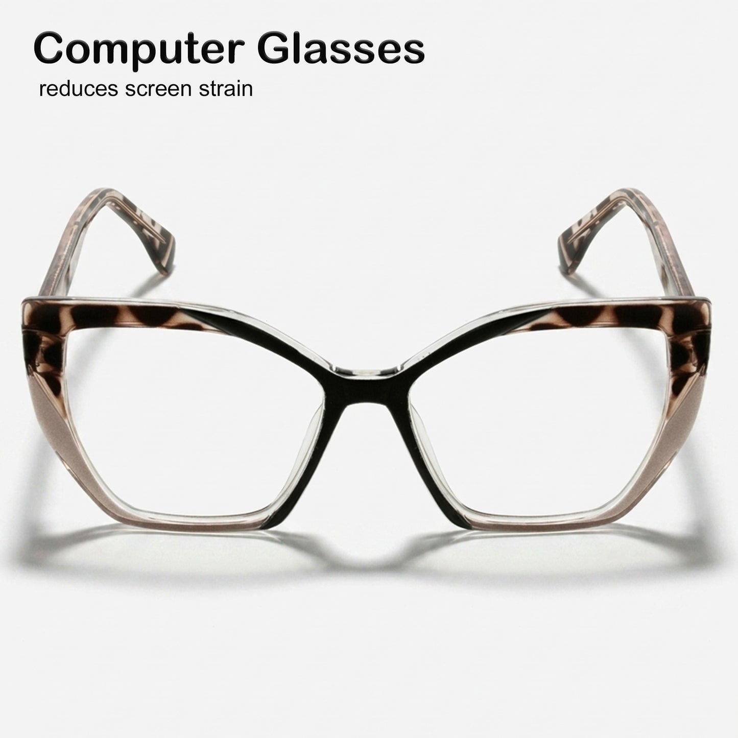 PERKEY Full Rim Square-Cat Eye Transparent Computer Blue Cut Spectacles Frames Women - OPTL0011-C2