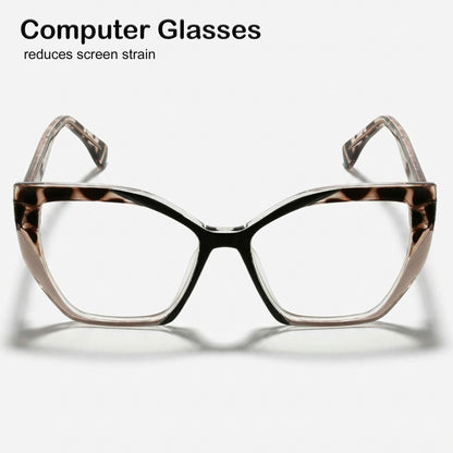 PERKEY Full Rim Square-Cat Eye Transparent Computer Blue Cut Spectacles Frames Women - OPTL0011-C2