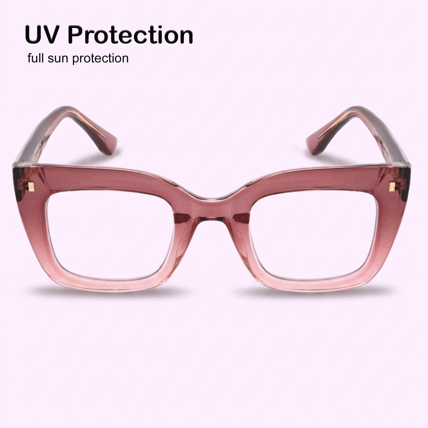 PERKEY Full Rim Retro Square Blue Light Cut & Antiglare Computer Eyeglasses For Women | Bold Style | - OPTL0016-C3