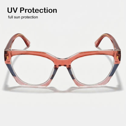 PERKEY Full Rim Cat Eye Blue Light Cut & Antiglare Computer Eyeglasses For Women | Bold Style | - OPTL0017-C2