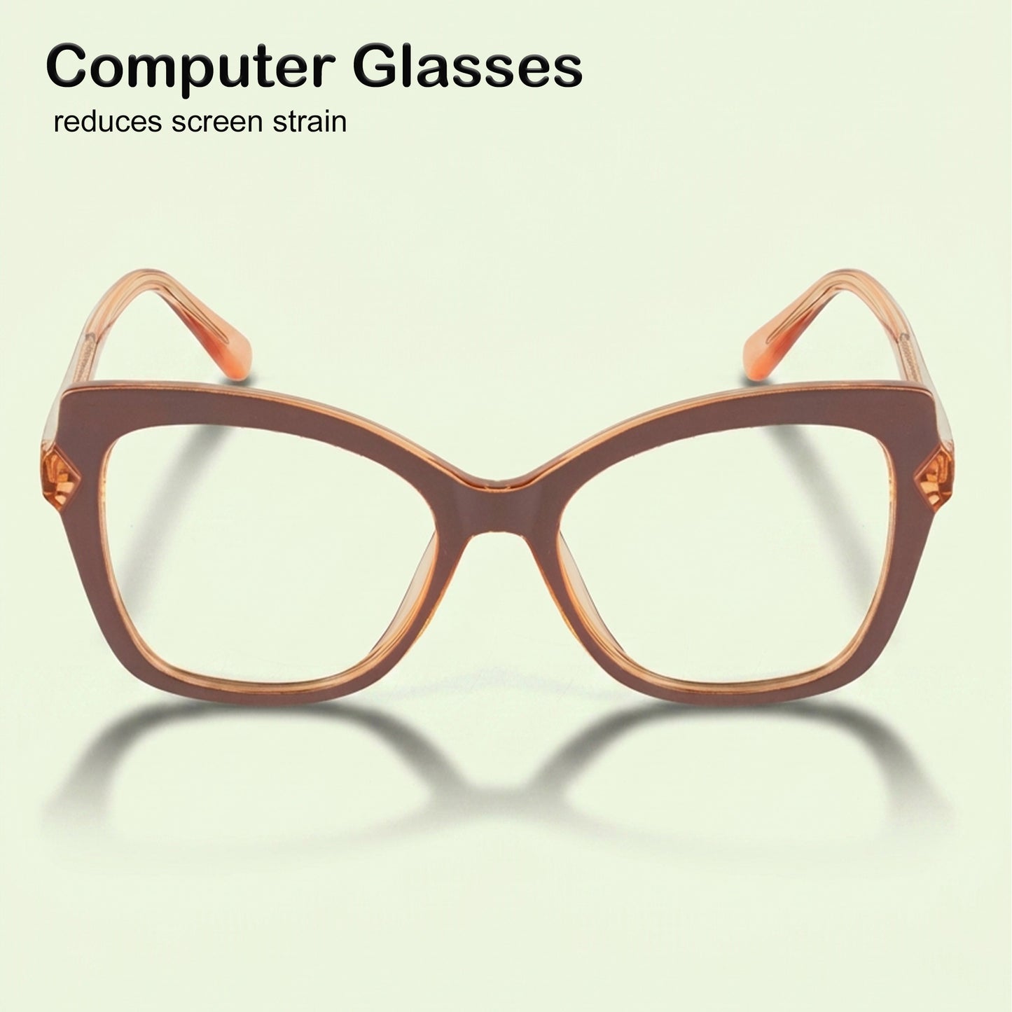 PERKEY Full Rim Cat Eye-Oversized Computer Glasses For Eye Protection Women - OPTL005-C1