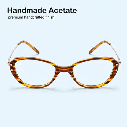 PERKEY Full Rim Oval Glossy Small Spectacles For Women - OPTL0025-C3