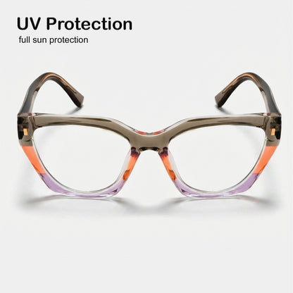 PERKEY Full Rim Cat Eye Blue Light Cut & Antiglare Computer Eyeglasses For Women | Bold Style | - OPTL0017-C1