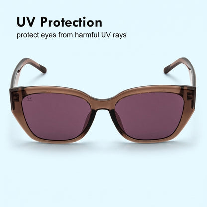 PERKEY UV Protection Retro Square Brown Sunglasses for Men & Women – PRKY0023-C2
