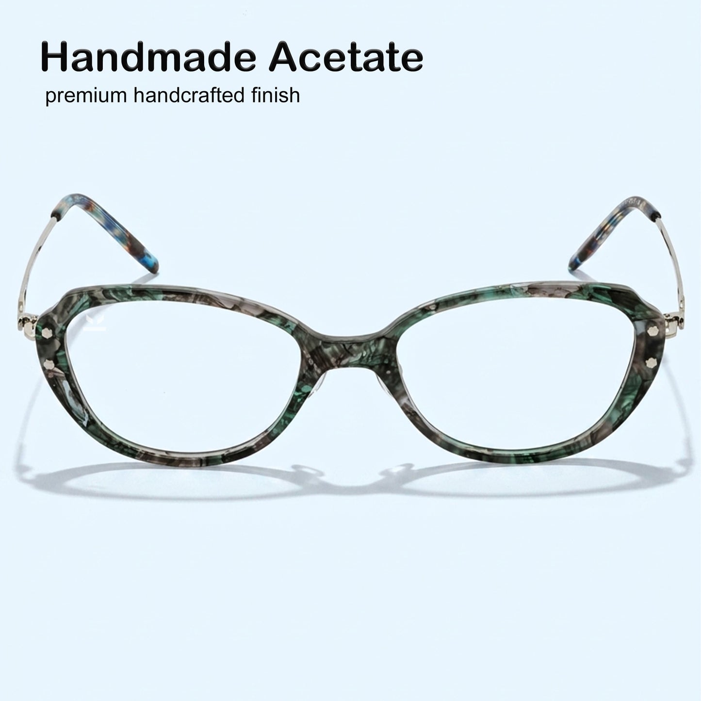 PERKEY Small Fit Oval Green Fusion Eyeglass Frames For Women - OPTL0025-C4