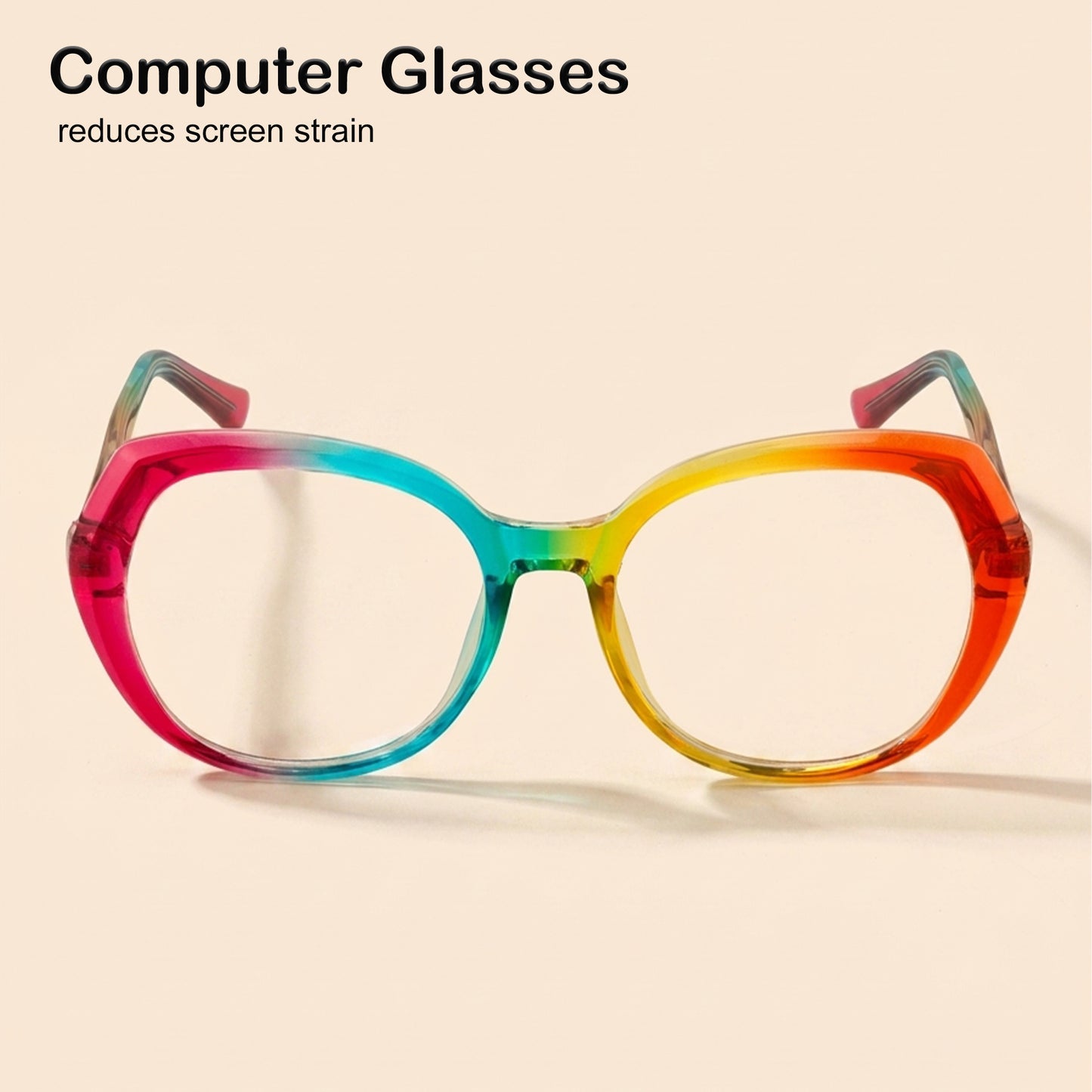 PERKEY Full Rim Oval Multicolor Blue Cut Spectacles Frames Women - OPTL004-C2