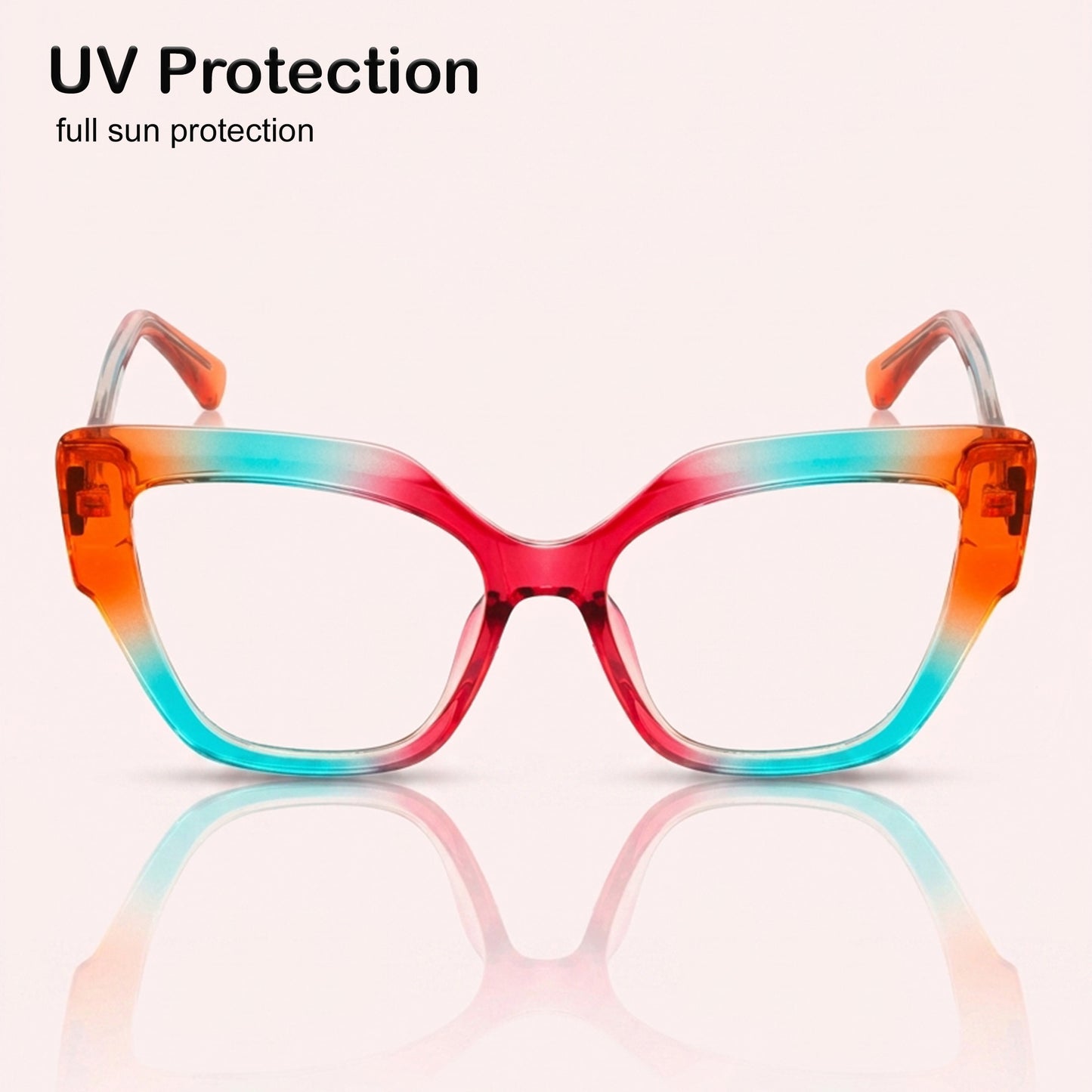 PERKEY Full Rim Cat Eye-Oversized Blue Light Blocking glasses Spectacles Frames Women - OPTL001-C3