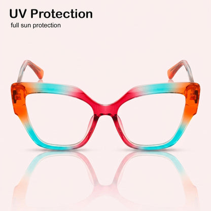 PERKEY Full Rim Cat Eye-Oversized Blue Light Blocking glasses Spectacles Frames Women - OPTL001-C3