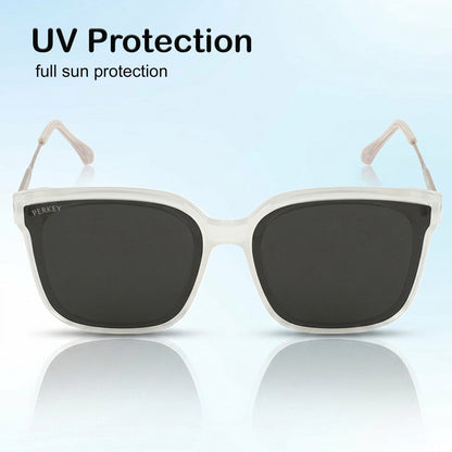 PERKEY Square-Oversized Black UV Protected Stylish Goggles Men Women - PRKY0013-C2