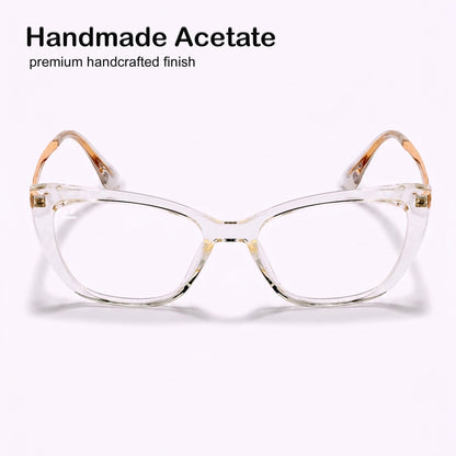 PERKEY Cat Eye Bold Glossy Transparent Spectacle Frame For Women - OPTL0024-C2