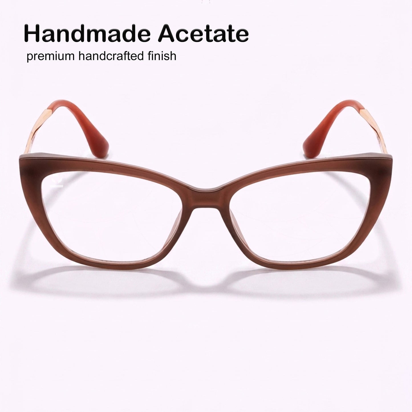PERKEY Full Rim Soft Cat Eye Glossy Purple Eyeglass Frame For Women - OPTL0024-C3