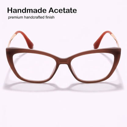 PERKEY Full Rim Soft Cat Eye Glossy Purple Eyeglass Frame For Women - OPTL0024-C3