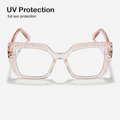 PERKEY Square Full Rim Anti Glare Specs for Women - OPTL0020-C4
