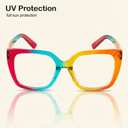 PERKEY Full Rim Square-Oversized Blue Light Blocking Spectacles Frames For Men Women - OPTL002-C3