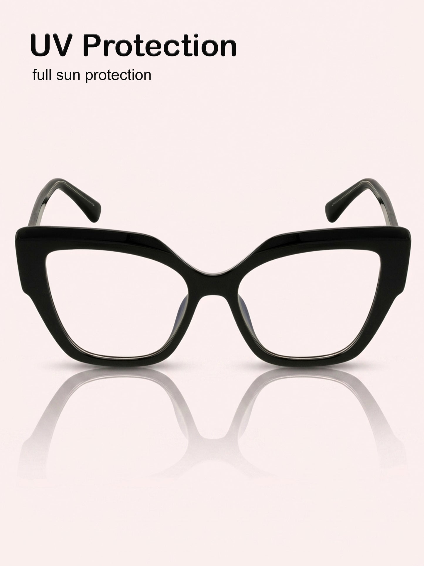 PERKEY Full Rim Cat Eye-Oversized Computer Glasses For Women - OPTL001-C1