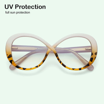 PERKEY Full Rim Oval-Oversized Blue Light Blocking glasses Spectacles Frames Men Women - OPTL0013-C3