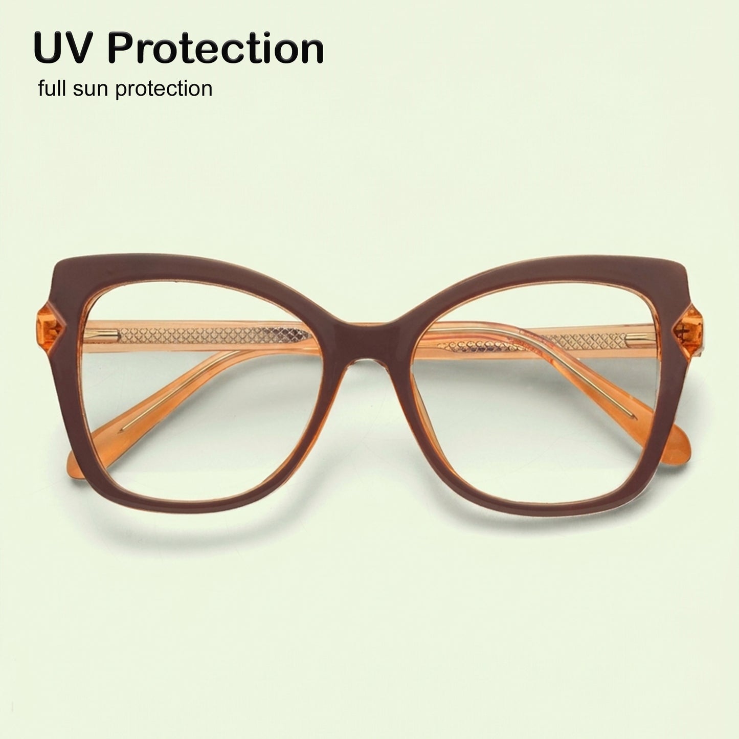 PERKEY Full Rim Cat Eye-Oversized Computer Glasses For Eye Protection Women - OPTL005-C1