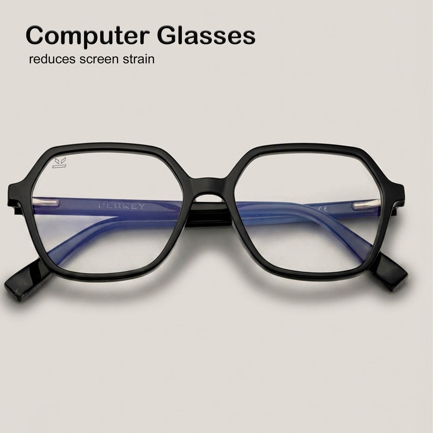 PERKEY Square Full Rim Computer Glasses for Women - OPTL0019-C1