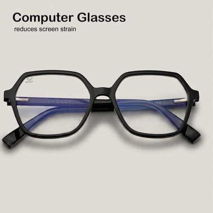 PERKEY Square Full Rim Computer Glasses for Women - OPTL0019-C1