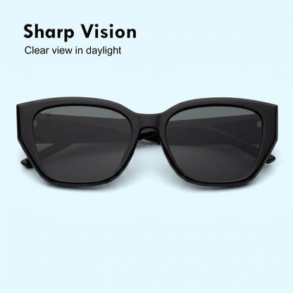 PERKEY UV Protection Retro Square Full Rim Black Sunglasses for Men & Women – PRKY0023-C1