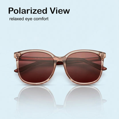 PERKEY Square Pink UV Protected Polarized Stylish Sunglasses Men Women - PRKY008-C3