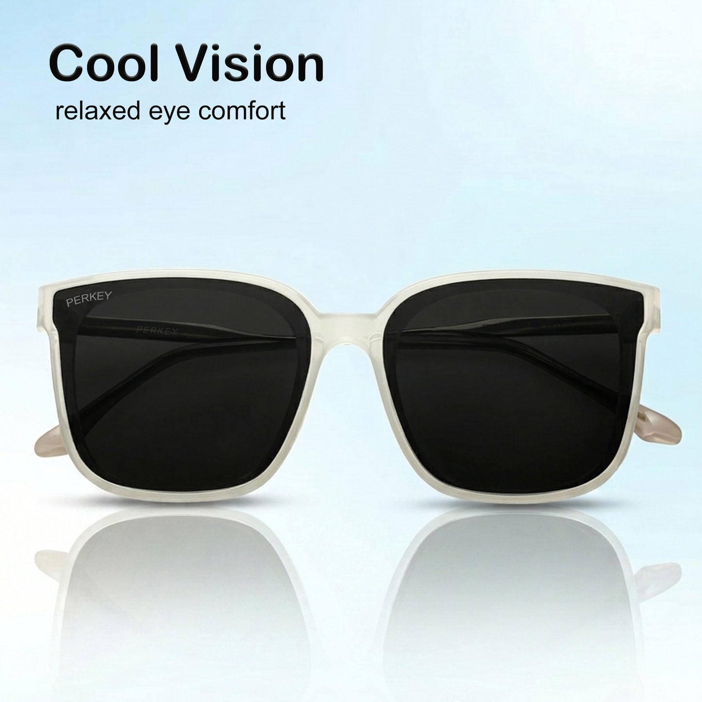PERKEY Square-Oversized Black UV Protected Stylish Goggles Men Women - PRKY0013-C2