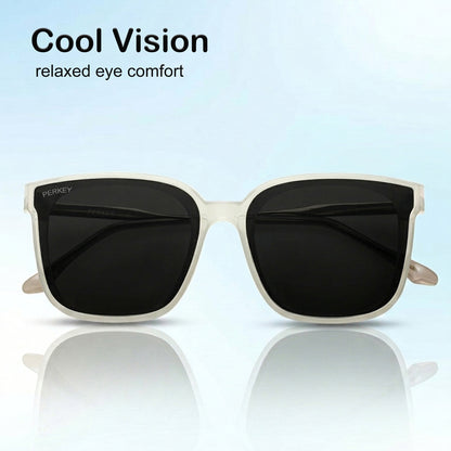 PERKEY Square-Oversized Black UV Protected Stylish Goggles Men Women - PRKY0013-C2